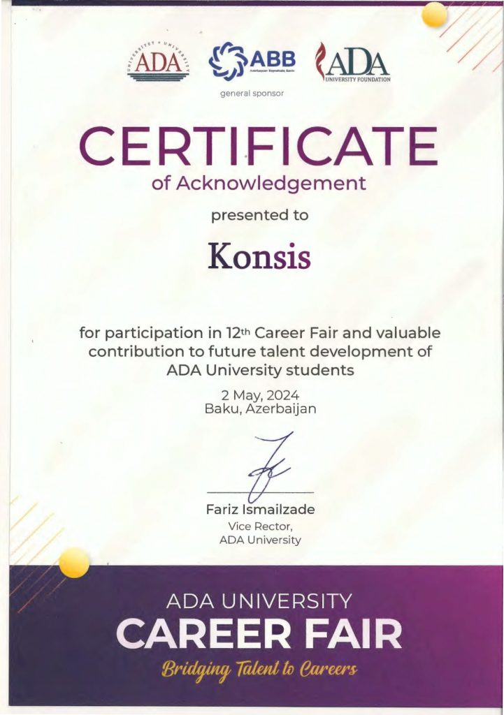 Konsis Certificate